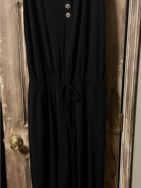Black Drawstring Waist Women's Dress - Classic Everyday Style